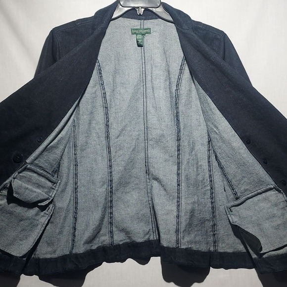 Lauren Jeans Company double-breasted women's‎ denim blazer size L/XL - Picture 7 of 7